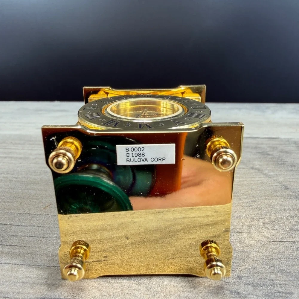 Bulova 1988 Miniature Gold Tone Dome Carriage Limited Edition Lantern Clock ASIS